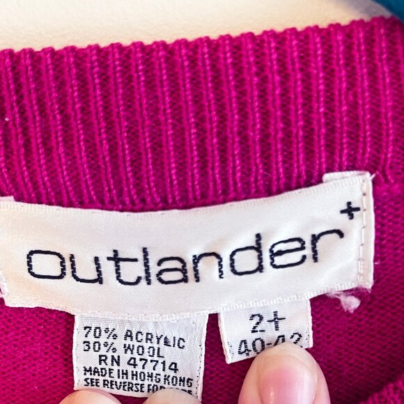 80s magenta vintage sweater size XXL - Picture 5 of 6